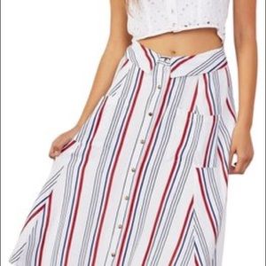Tularosa Oliver Striped Blue and Red Skirt